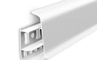 Плинтус напольный ПВХ Идеал Деконика 55 мм 001 Белый матовый