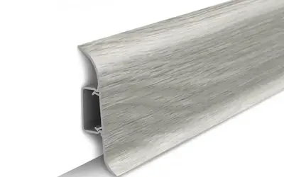 Плинтус напольный ПВХ Идеал Классик 55 мм 253 Ясень серый
