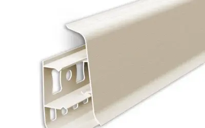 Плинтус напольный ПВХ Идеал Деконика 55 мм 033 Кремово-белый