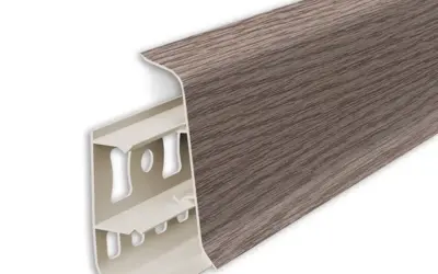 Плинтус напольный ПВХ Идеал Деконика 55 мм 215 Дуб снежный