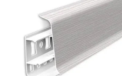 Плинтус напольный ПВХ Идеал Деконика 55 мм 255 Ясень бьянко