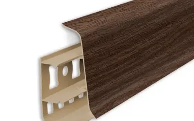 Плинтус напольный ПВХ Идеал Деконика 55 мм 291 Орех