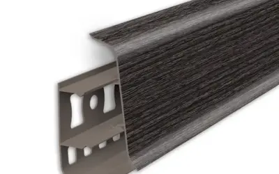 Плинтус напольный ПВХ Идеал Деконика 55 мм 352 Каштан серый