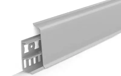 Плинтус напольный ПВХ Идеал Деконика 70 мм 002 Светло-серый