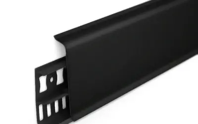 Плинтус напольный ПВХ Идеал Деконика 70 мм 007 Чёрный