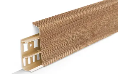 Плинтус напольный ПВХ Идеал Деконика 70 мм 221 Дуб янтарный