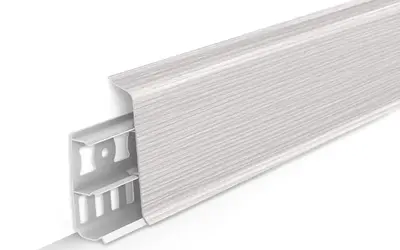 Плинтус напольный ПВХ Идеал Деконика 70 мм 255 Ясень бьянко