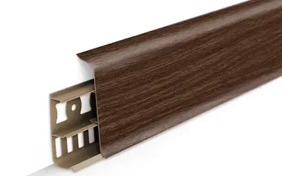 Плинтус напольный ПВХ Идеал Деконика 70 мм 291 Орех
