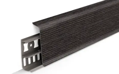 Плинтус напольный ПВХ Идеал Деконика 70 мм 352 Каштан серый