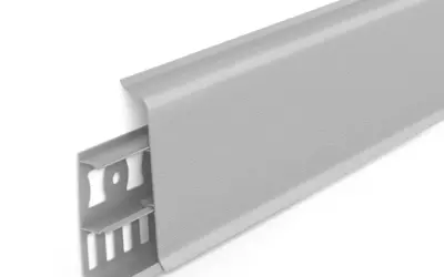 Плинтус напольный ПВХ Идеал Деконика 85 мм 002 Светло-серый