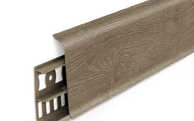 Плинтус напольный ПВХ Идеал Деконика 85 мм 205 Дуб капучино