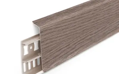 Плинтус напольный ПВХ Идеал Деконика 85 мм 215 Дуб снежный