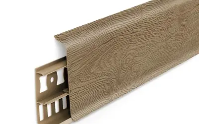 Плинтус напольный ПВХ Идеал Деконика 85 мм 228 Дуб классик