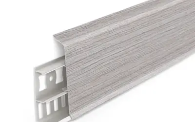 Плинтус напольный ПВХ Идеал Деконика 85 мм 253 Ясень серый