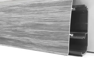 Плинтус напольный ПВХ Декор Пласт 67 мм LL007 Ива Серебристая