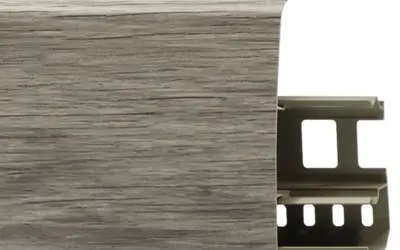 Плинтус напольный ПВХ Лайн Пласт 85 мм LS007 Ива серебристая