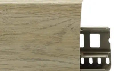 Плинтус напольный ПВХ Лайн Пласт 85 мм LS008 Дуб Кантри серый