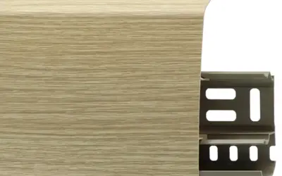 Плинтус напольный ПВХ Лайн Пласт 85 мм LS010 Эшвайт Мелинга