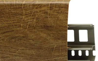 Плинтус напольный ПВХ Лайн Пласт 85 мм LS017 Атласное дерево