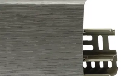 Плинтус напольный ПВХ Лайн Пласт 85 мм LS020 Металлик Файн-лайн