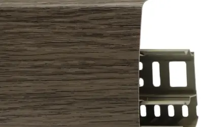 Плинтус напольный ПВХ Лайн Пласт 85 мм LS022 Ясень Шимо темный