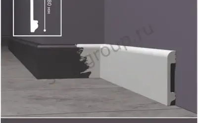 Плинтус напольный из дюрополимера Solid UHD 05/80 Белый 80x13