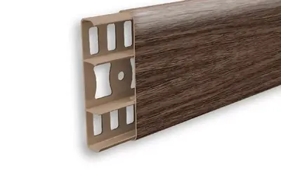 Наличник ПВХ с кабель-каналом 70мм Идеал Деконика 291 Орех
