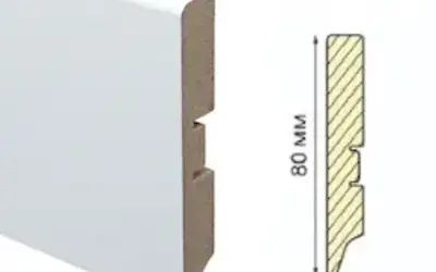 Плинтус напольный МДФ Durowood 80А Белый 80х12