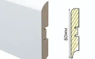 Плинтус напольный МДФ Durowood 80М Белый 80х12