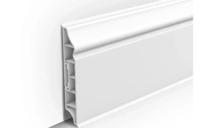 Плинтус напольный ПВХ Идеал Дюра фигурный 001 Белый