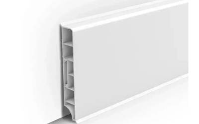 Плинтус напольный ПВХ Идеал Дюра прямоугольный 001 Белый